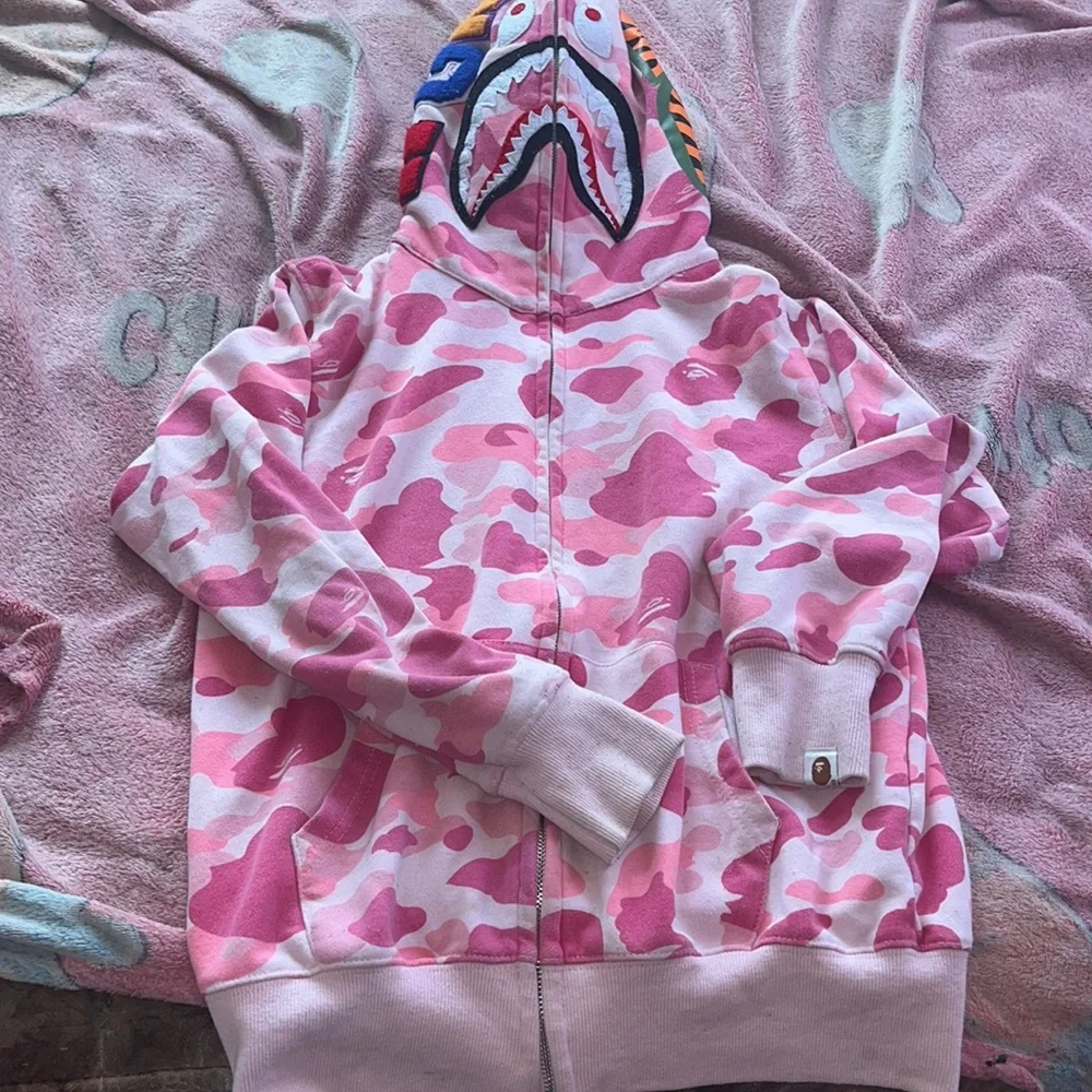 pink bape sweater